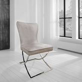 Hugo Taupe Plush Velvet Set of 6 Dining Chairs - Pendle Village Furniture